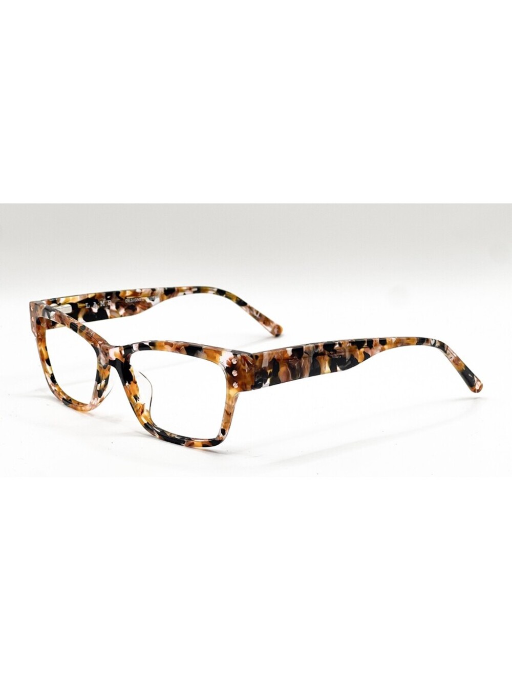 L.a.m.b. LAUF097 Mul Multicolor Blush/Black Authentic Eyeglass Frames 57-16